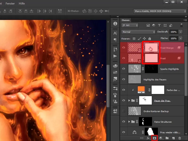 Photoshop-Composing - Feuer und Eis - Teil 06: Funken und Frost