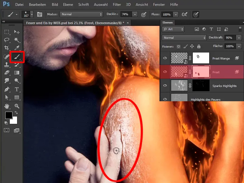 Photoshop-Composing - Feuer und Eis - Teil 06: Funken und Frost