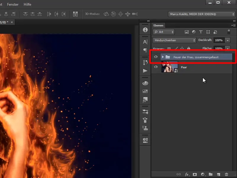 Photoshop-Composing - Feuer und Eis - Teil 06: Funken und Frost