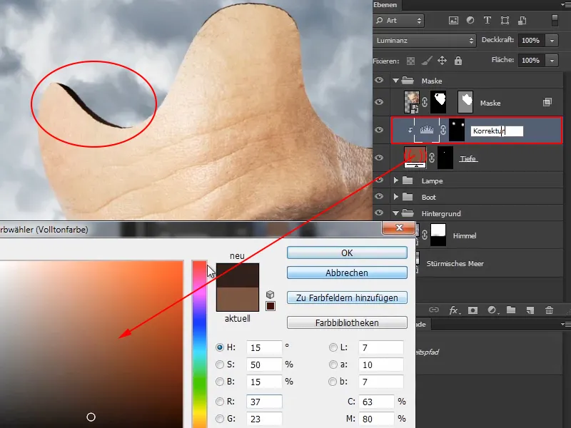 Compoziție în Photoshop - Oracolul mării - Partea 07: Dând profunzime măștii