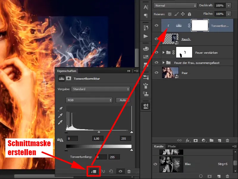 Photoshop-Composing - Foc și gheață - Partea 08: Unde este foc, este și fum.