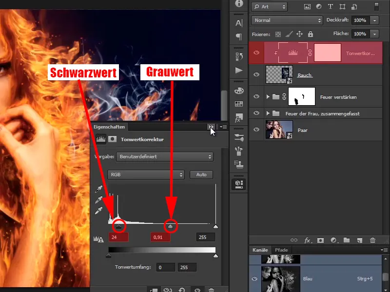 Photoshop-Composing - Foc și gheață - Partea 08: Unde este foc, este și fum.