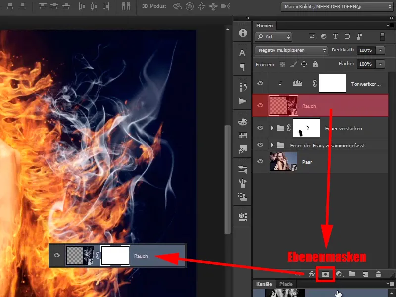 Photoshop-Composing - Foc și gheață - Partea 08: „Unde este foc, este și fum”