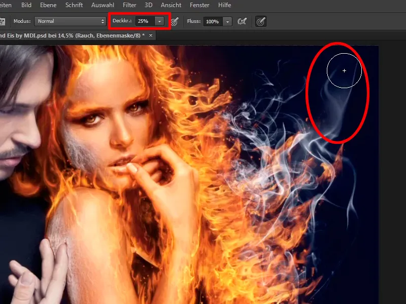 Photoshop-Composing - Foc și gheață - Partea 08: Unde este foc, este și fum.