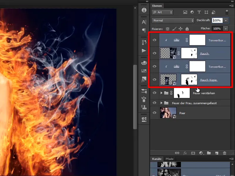 Photoshop-Composing - Foc și gheață - Partea 08: Unde este foc, este și fum.