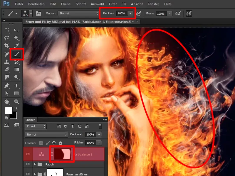 Photoshop-Composing - Foc și Gheață - Partea 08: Unde este foc, este și fum.