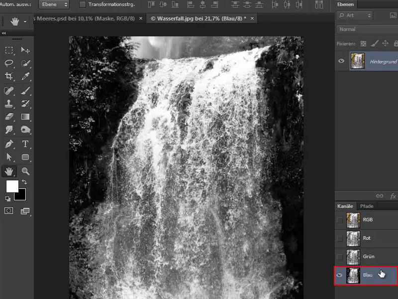 Compoziție în Photoshop - Oracolul mării - Partea 08: Decupează și plasează cascada