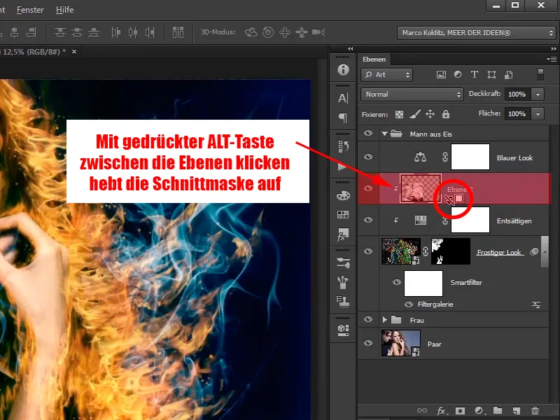 Compunere în Photoshop - Foc și gheață - Partea 09: Aspectul înghețat al bărbatului