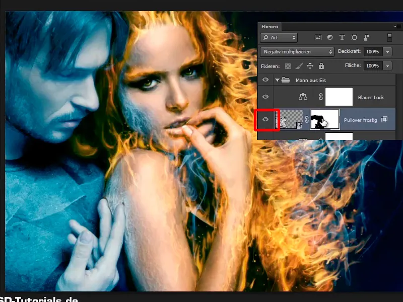 Compunerea în Photoshop - Foc și gheață - Partea 09: Aspectul înghețat al bărbatului