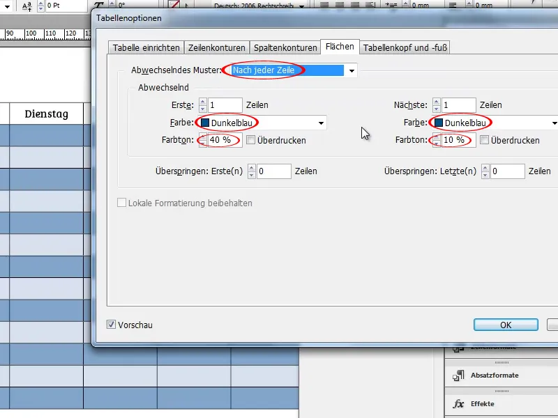 Stundenplan erstellen in Adobe InDesign