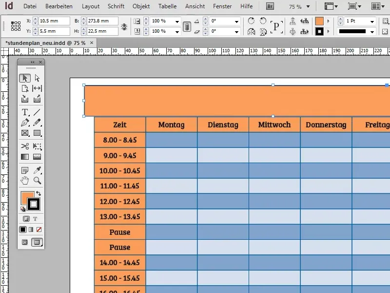 Stundenplan erstellen in Adobe InDesign