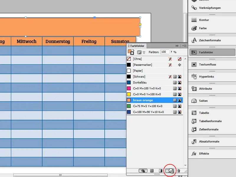 Stundenplan erstellen in Adobe InDesign