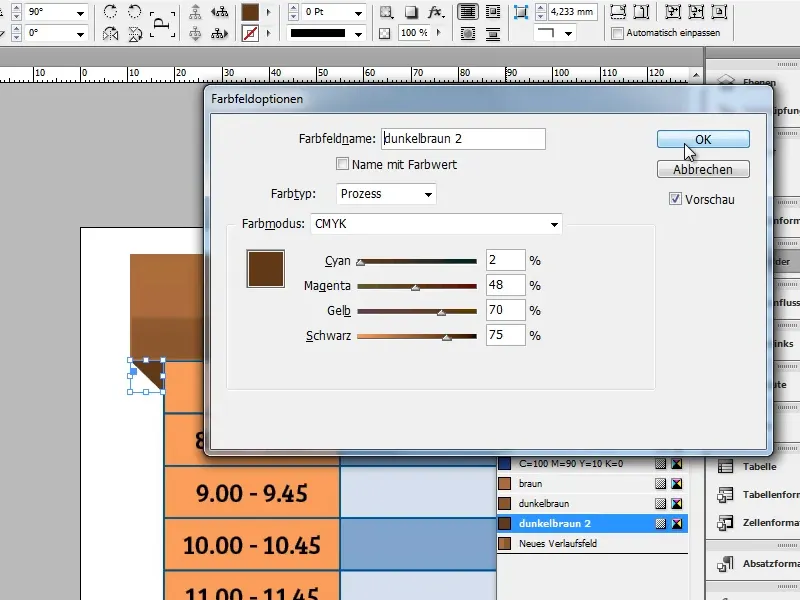 Stundenplan erstellen in Adobe InDesign