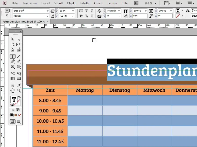 Stundenplan erstellen in Adobe InDesign