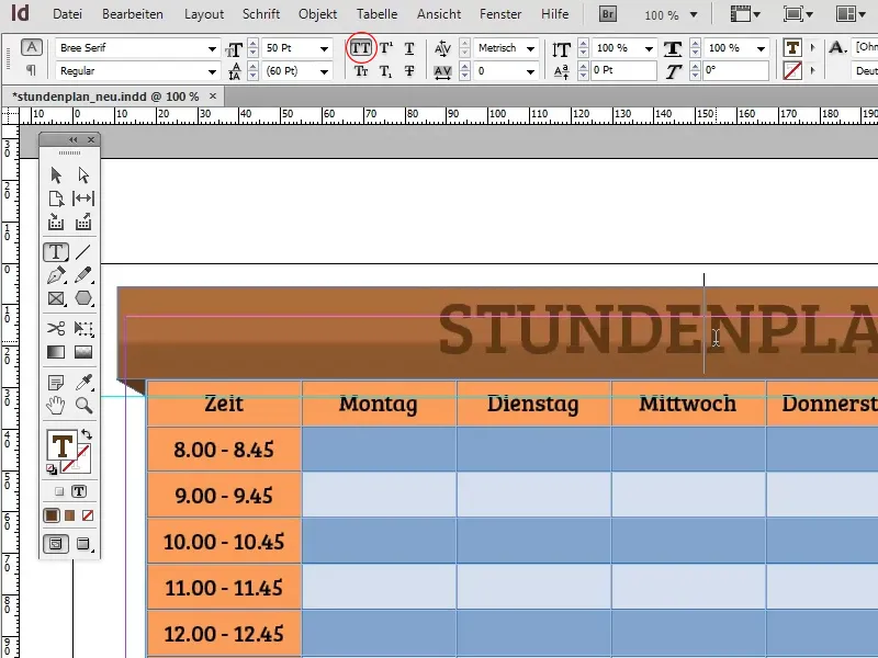 Stundenplan erstellen in Adobe InDesign