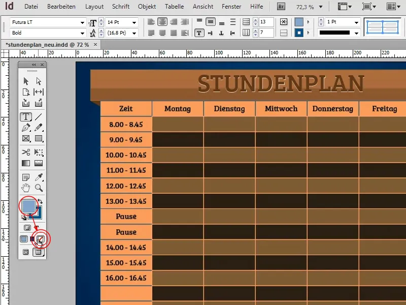 Stundenplan erstellen in Adobe InDesign