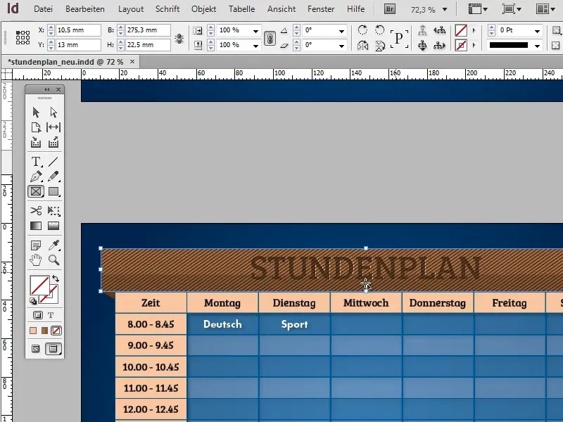 Stundenplan erstellen in Adobe InDesign