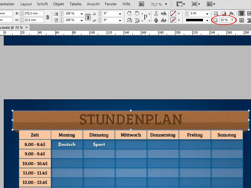 Stundenplan erstellen in Adobe InDesign