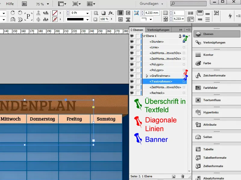 Stundenplan erstellen in Adobe InDesign