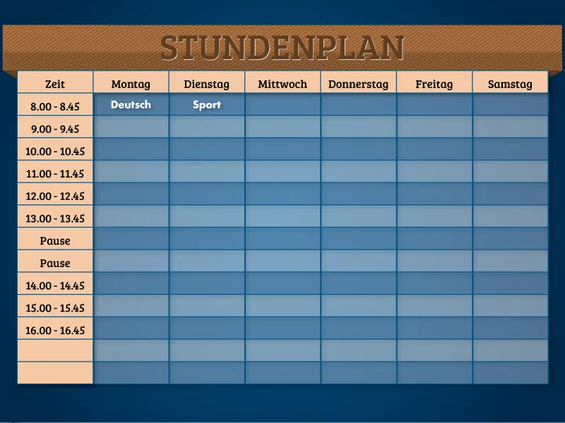 Stundenplan erstellen in Adobe InDesign