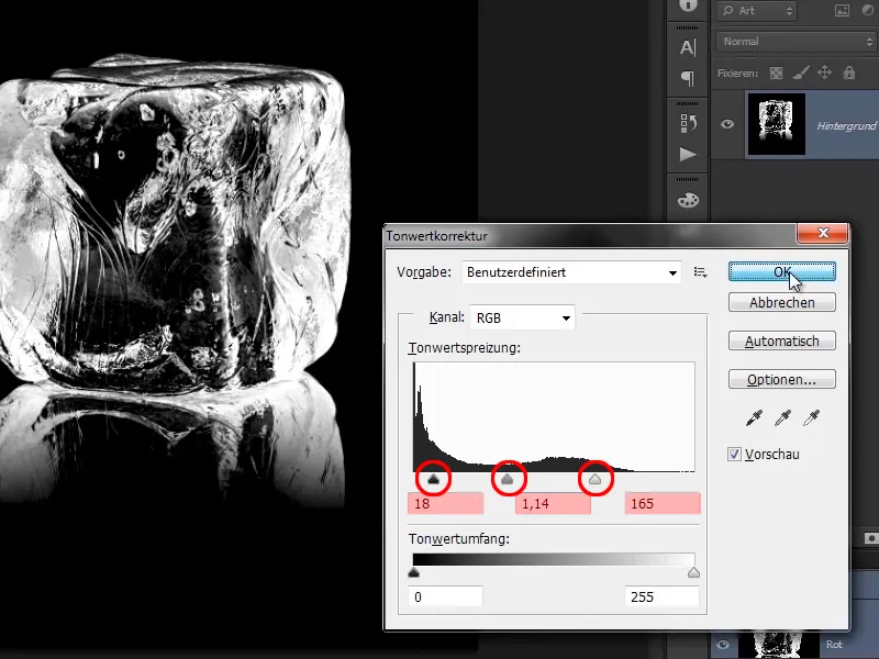 Photoshop-Composing - Foc și gheață - Partea 10: Optimizare suplimentară a aspectului înghețat.