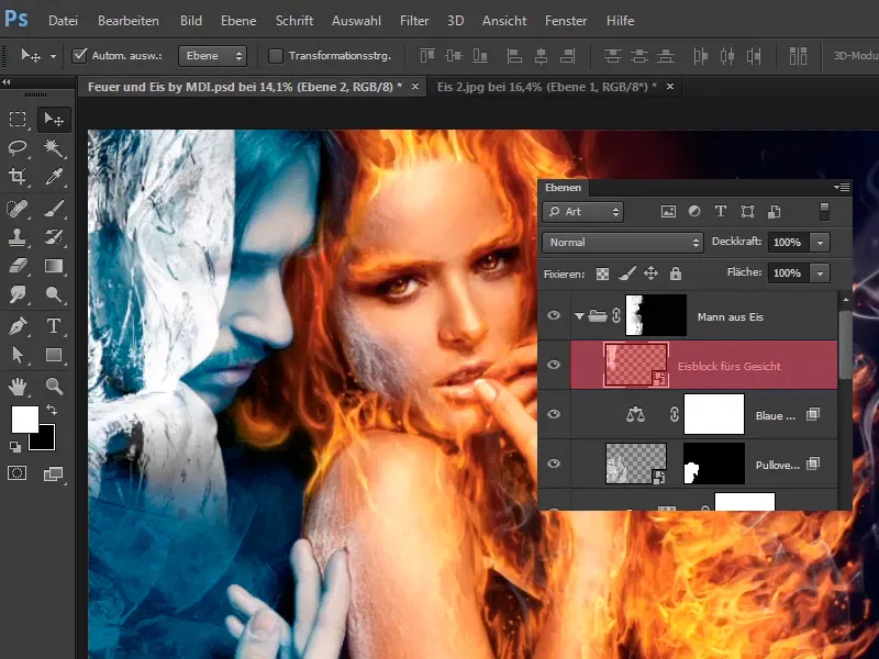 Compoziție în Photoshop - Foc și Gheață - Partea 10: Optimizare continuă a aspectului înghețat