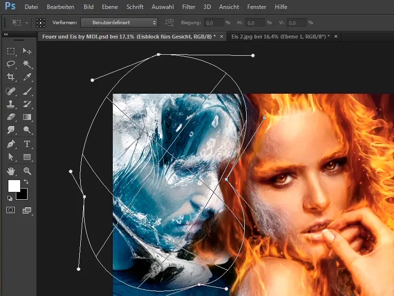 Photoshop-Composing - Foc şi gheaţă - Partea 10: Optimizarea suplimentară a aspectului îngheţat