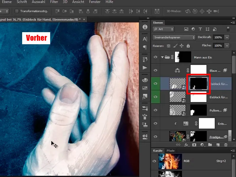 Compoziție Photoshop - Foc și Gheață - Partea 10: Mai multe optimizări pentru un aspect înghețat