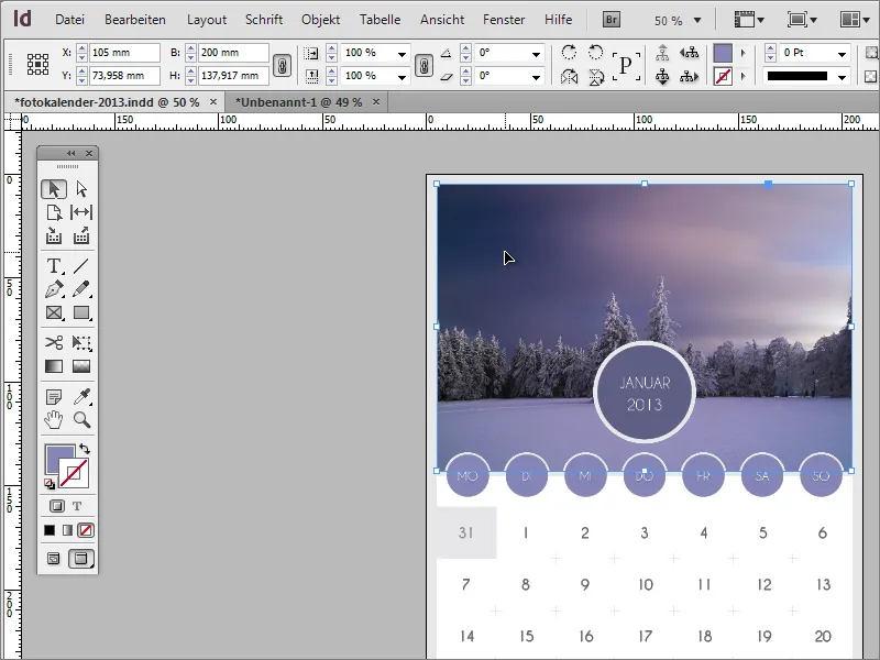 A crea un calendar foto cu o copertă în Adobe InDesign