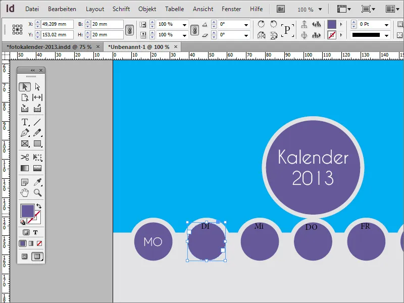 A proiecta un calendar foto, inclusiv coperta, in Adobe InDesign.