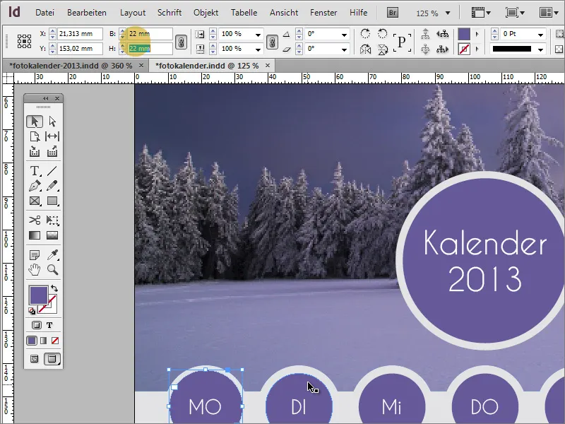 A crea un calendar foto cu coperta în Adobe InDesign.