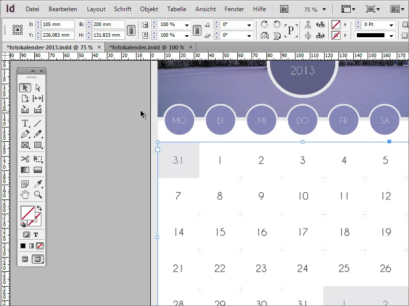 A proiecta un calendar foto inclusiv copertă în Adobe InDesign.