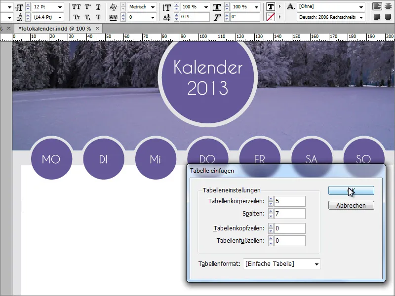 A crea un calendar foto inclusiv pagina de prezentare în Adobe InDesign.