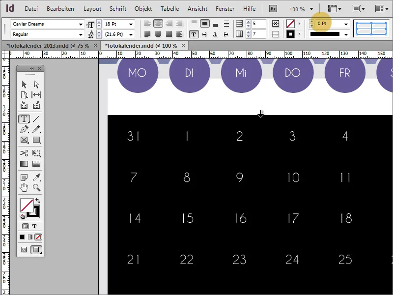 A crea un calendar foto cu copertă în Adobe InDesign.