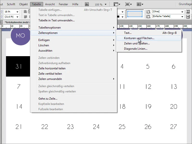 A crea un calendar foto, inclusiv coperta, în Adobe InDesign.