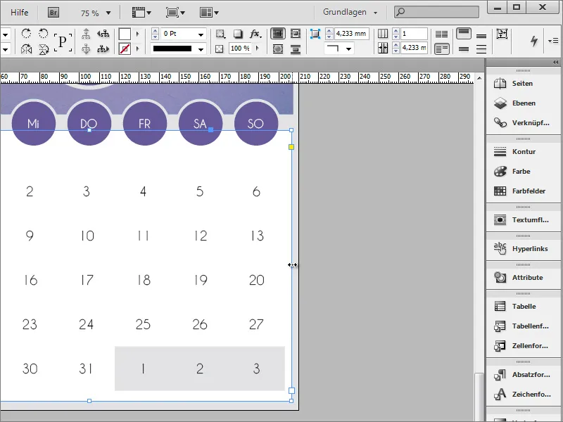 A crea un calendar foto cu o copertă în Adobe InDesign.