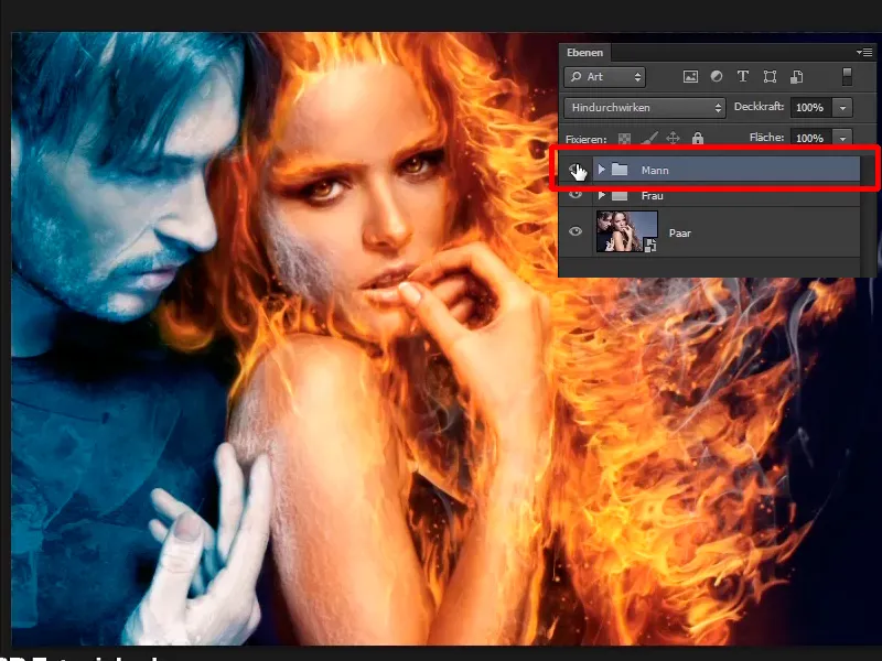 Compoziție Photoshop - Foc și gheață - Partea 11 - Ceața înghețată și ajustările de culoare