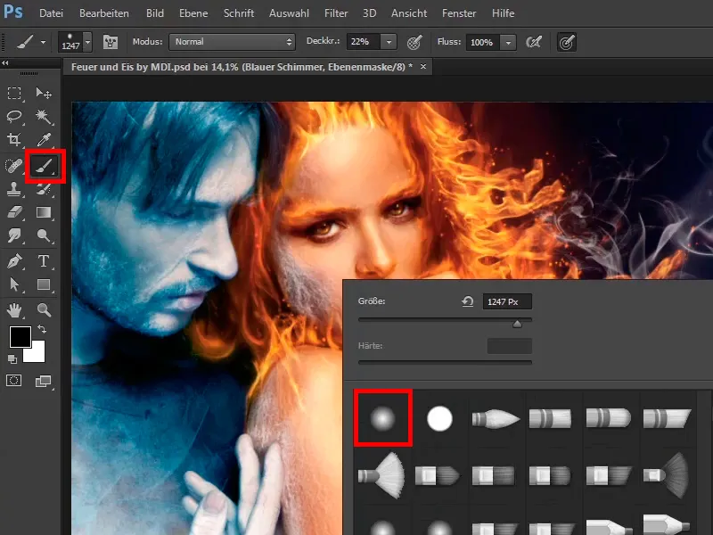 Photoshop-Composing - Foc și Gheață - Partea 11 - Ceața înghețată și ajustări de culoare