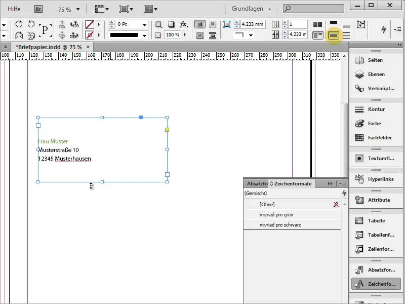 A crea un șablon de hârtie de scris clasic/modern și jucaus în Adobe InDesign