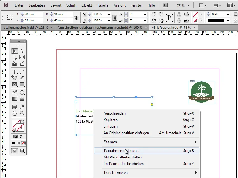 A crea un șablon de hârtie de scris clasic/modern și jucăuș în Adobe InDesign.