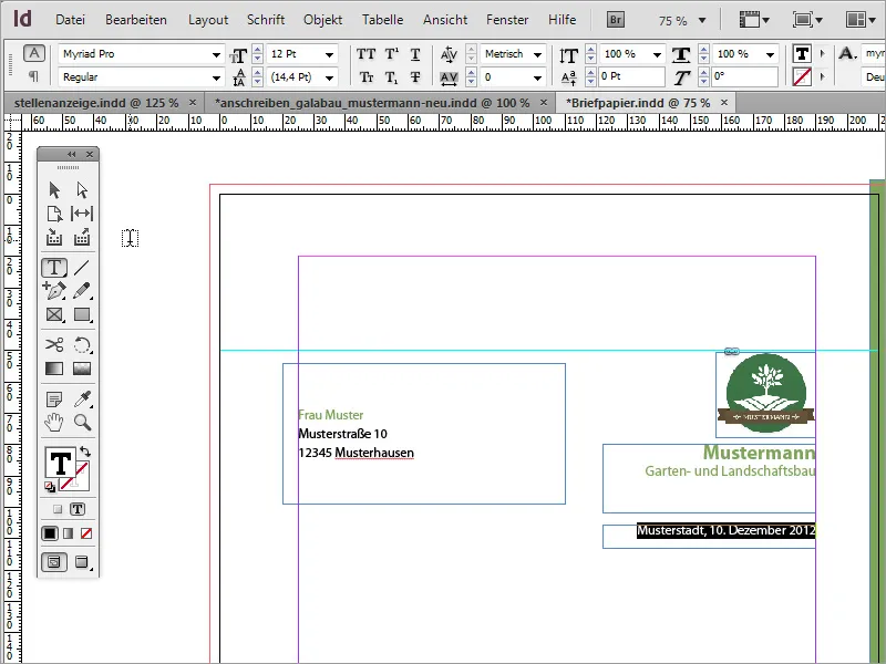 A crea un design clasic/modern și jucaus pentru hârtie de scris în Adobe InDesign.