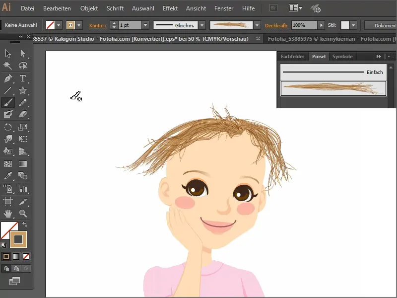 Haare in Illustrator malen