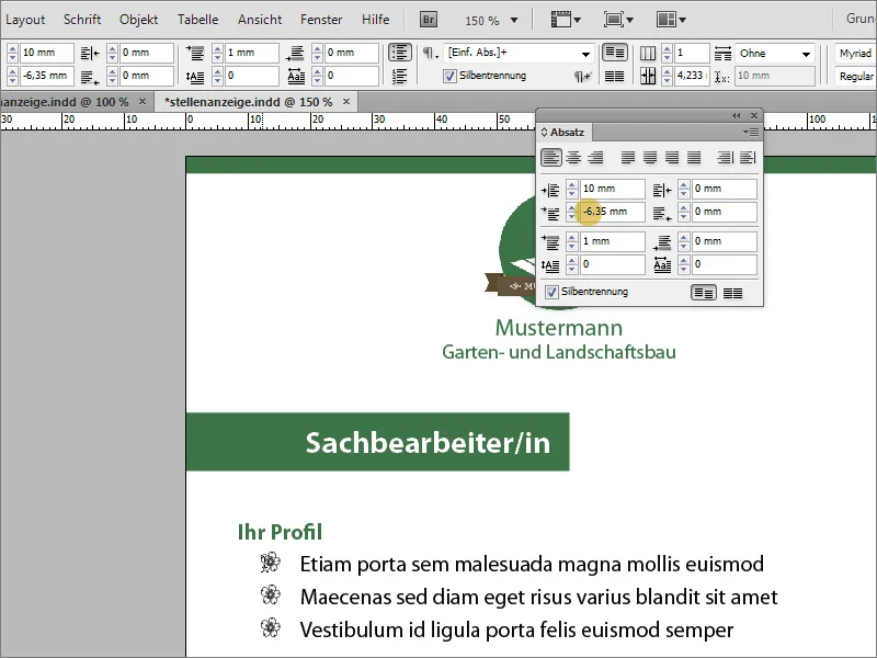 Elaborați un anunț de angajare în Adobe InDesign.