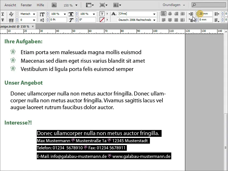 Creează un anunț de angajare în Adobe InDesign.