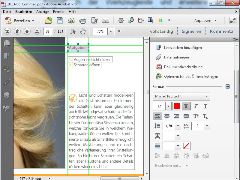 Texte und Objekte bearbeiten mit Acrobat