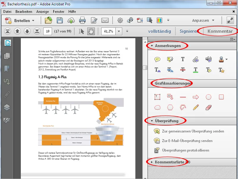 Anmerkungs- und Kommentarwerkzeuge in Acrobat