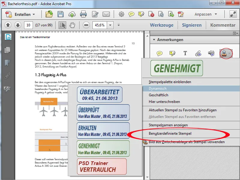 Anmerkungs- und Kommentarwerkzeuge in Acrobat