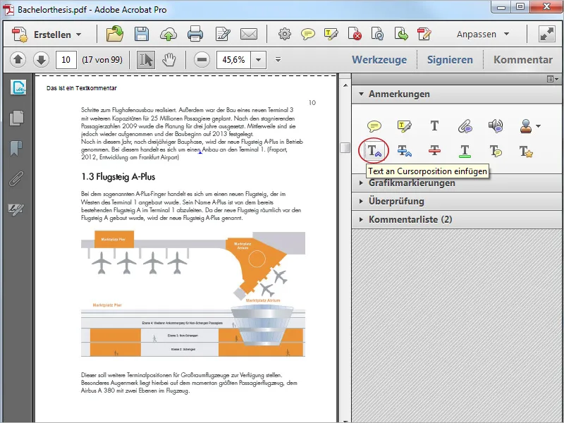 Anmerkungs- und Kommentarwerkzeuge in Acrobat