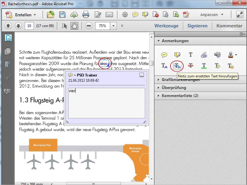 Anmerkungs- und Kommentarwerkzeuge in Acrobat
