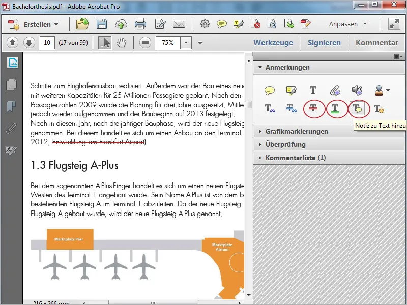 Anmerkungs- und Kommentarwerkzeuge in Acrobat